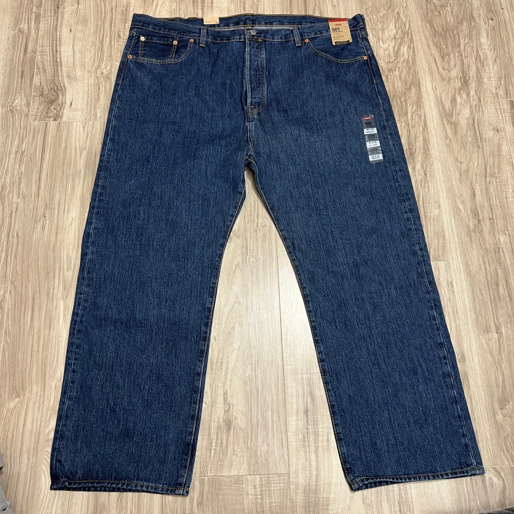 Levi's 501 Original Fit Jeans Men's 48x32 Big & Tall Button Fly Blue Denim
